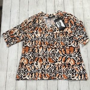 Women’s Attitudes by Renée V-Neck Blouse- Size Large